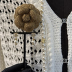 Stylish CC Pendant Pearl Earrings
