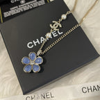 CC Fashion Pearl &amp; Flower Pendant Necklace