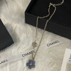 CC Fashion Pearl &amp; Flower Pendant Necklace