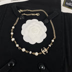 CC Pearl Pendant Necklace