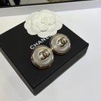 Stylish Round Pearl CC Earrings