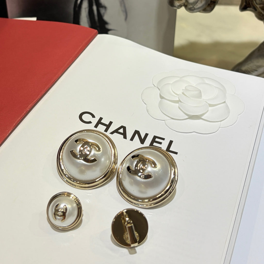 Stylish Round Pearl CC Earrings