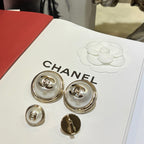 Stylish Round Pearl CC Earrings
