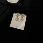 Stylish CC Pearl Pendant Earrings