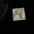 Stylish CC Pearl Pendant Earrings