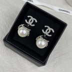 Stylish CC Pearl Pendant Earrings