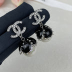 Stylish CC Pearl Pendant Earrings