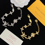 Stylish Rhinestone Four-Leaf Clover Bracelet