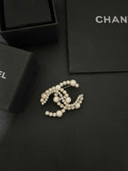 CC Rhinestone &amp; Pearl Brooch