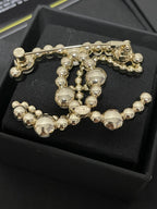 CC Rhinestone &amp; Pearl Brooch