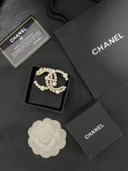 CC Rhinestone &amp; Pearl Brooch