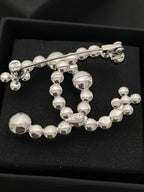 CC Rhinestone &amp; Pearl Blue Brooch