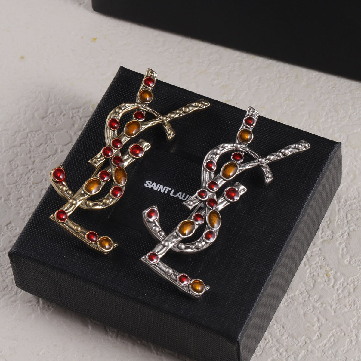 YSL Rhinestone Brooch
