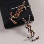 YSL Rhinestone Brooch