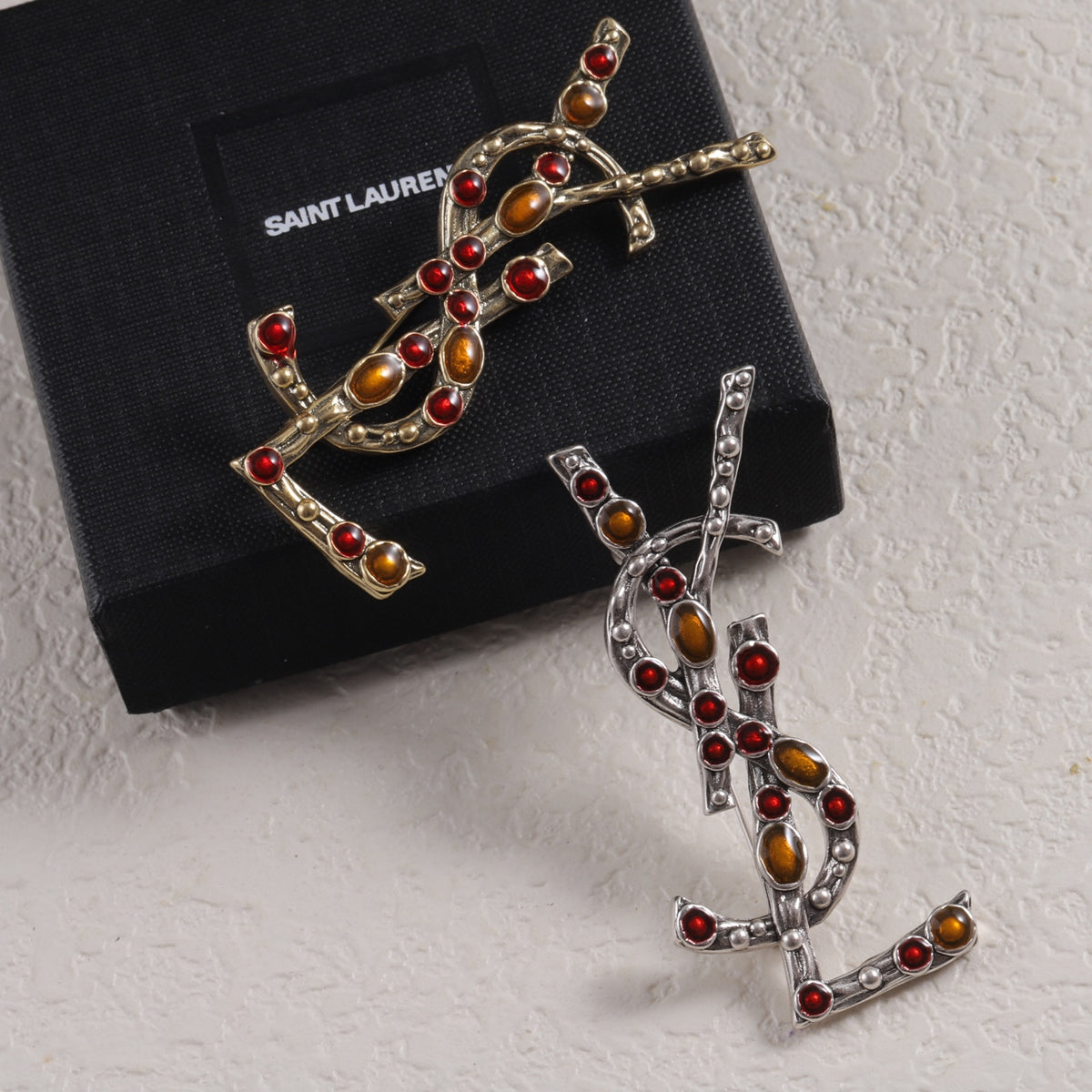 YSL Rhinestone Brooch