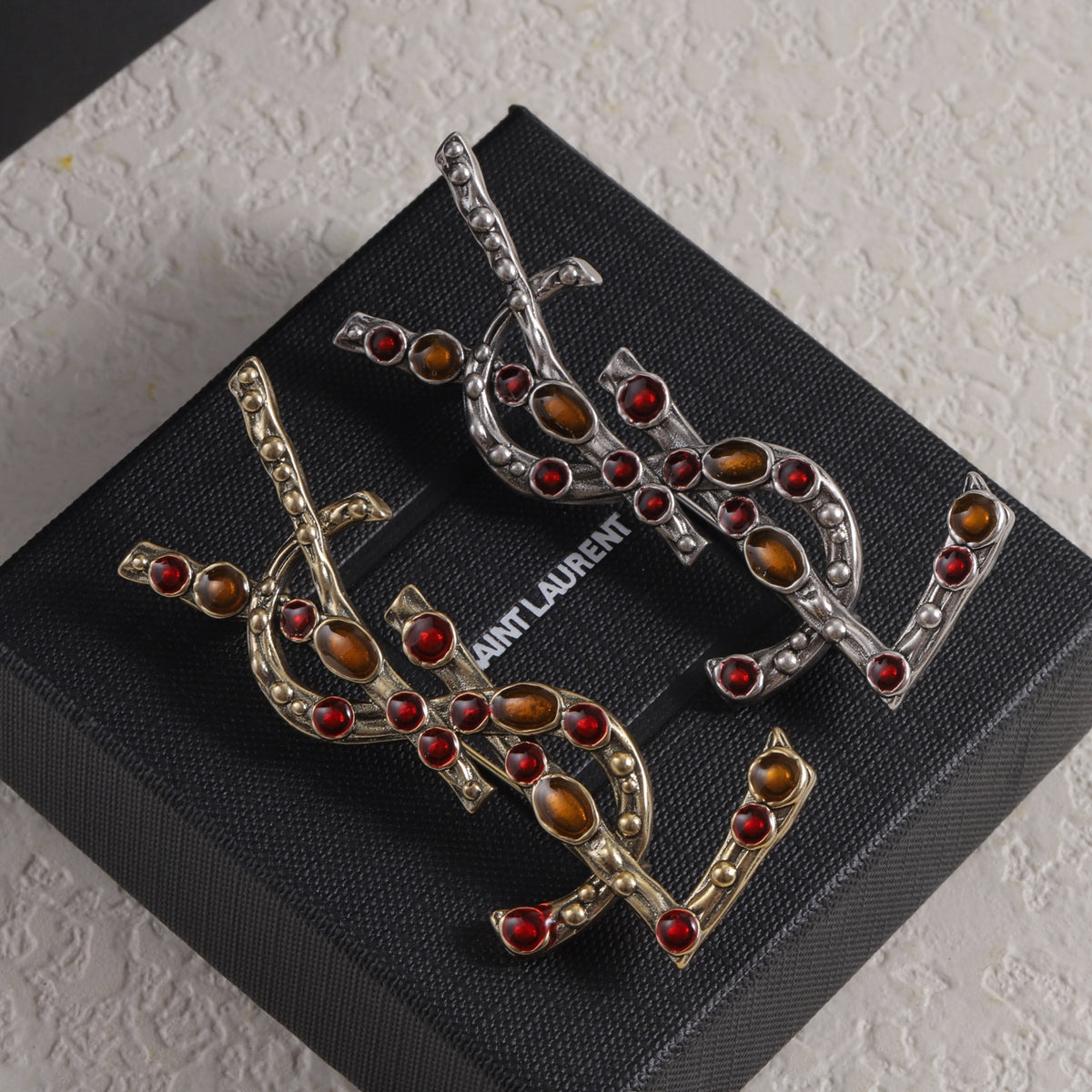 YSL Rhinestone Brooch