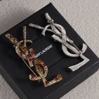 YSL Rhinestone Brooch