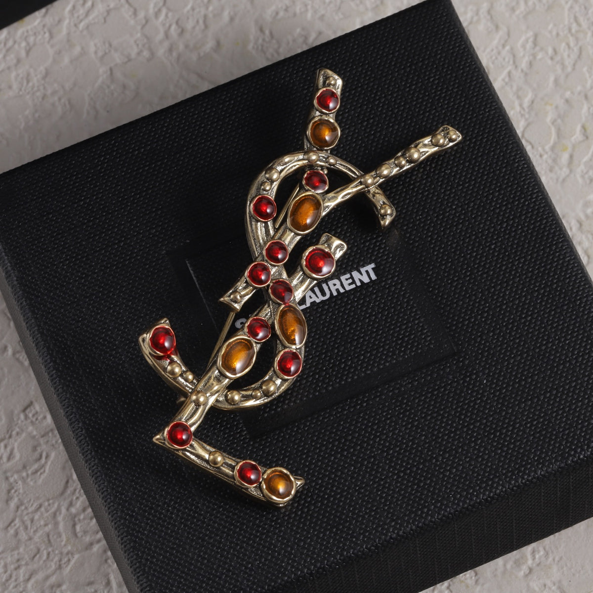 YSL Rhinestone Brooch