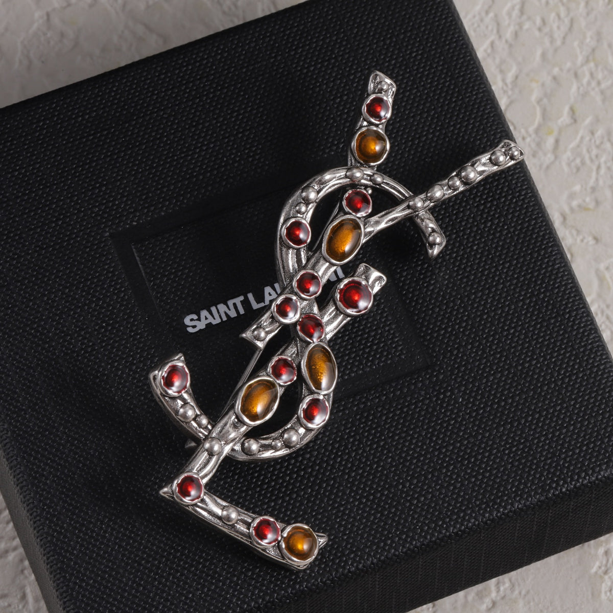 YSL Rhinestone Brooch