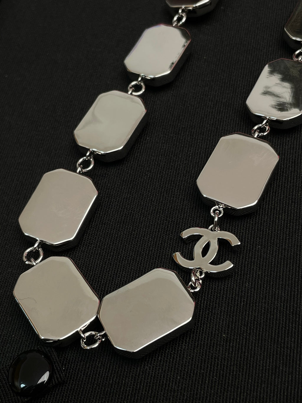 Stylish CC Geometric Square Transparent Resin Necklace