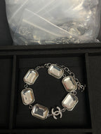Stylish CC Geometric Square Transparent Resin Bracelet