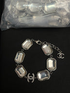 Stylish CC Geometric Square Transparent Resin Bracelet