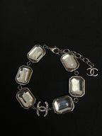 Stylish CC Geometric Square Transparent Resin Bracelet