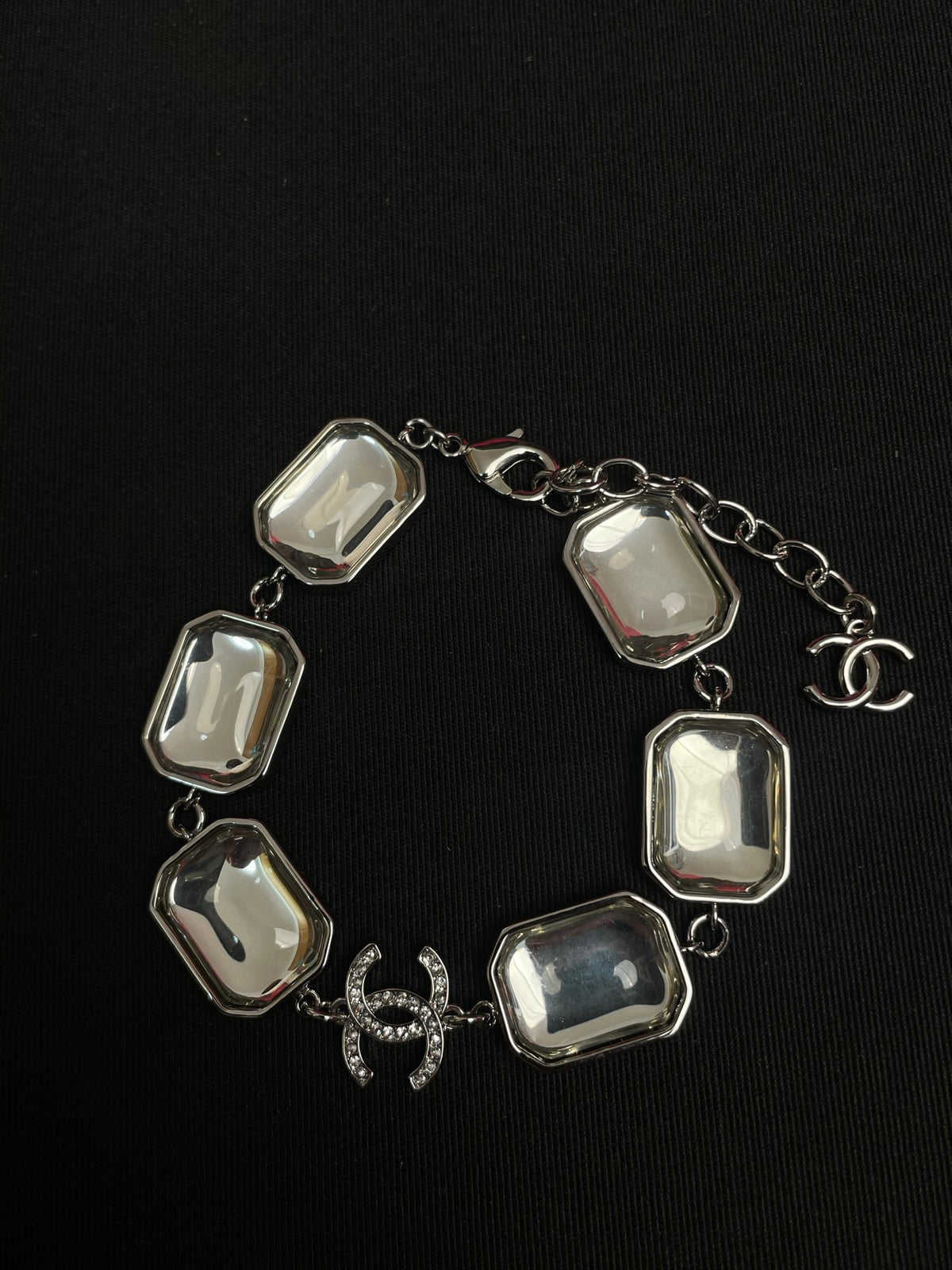 Stylish CC Geometric Square Transparent Resin Bracelet