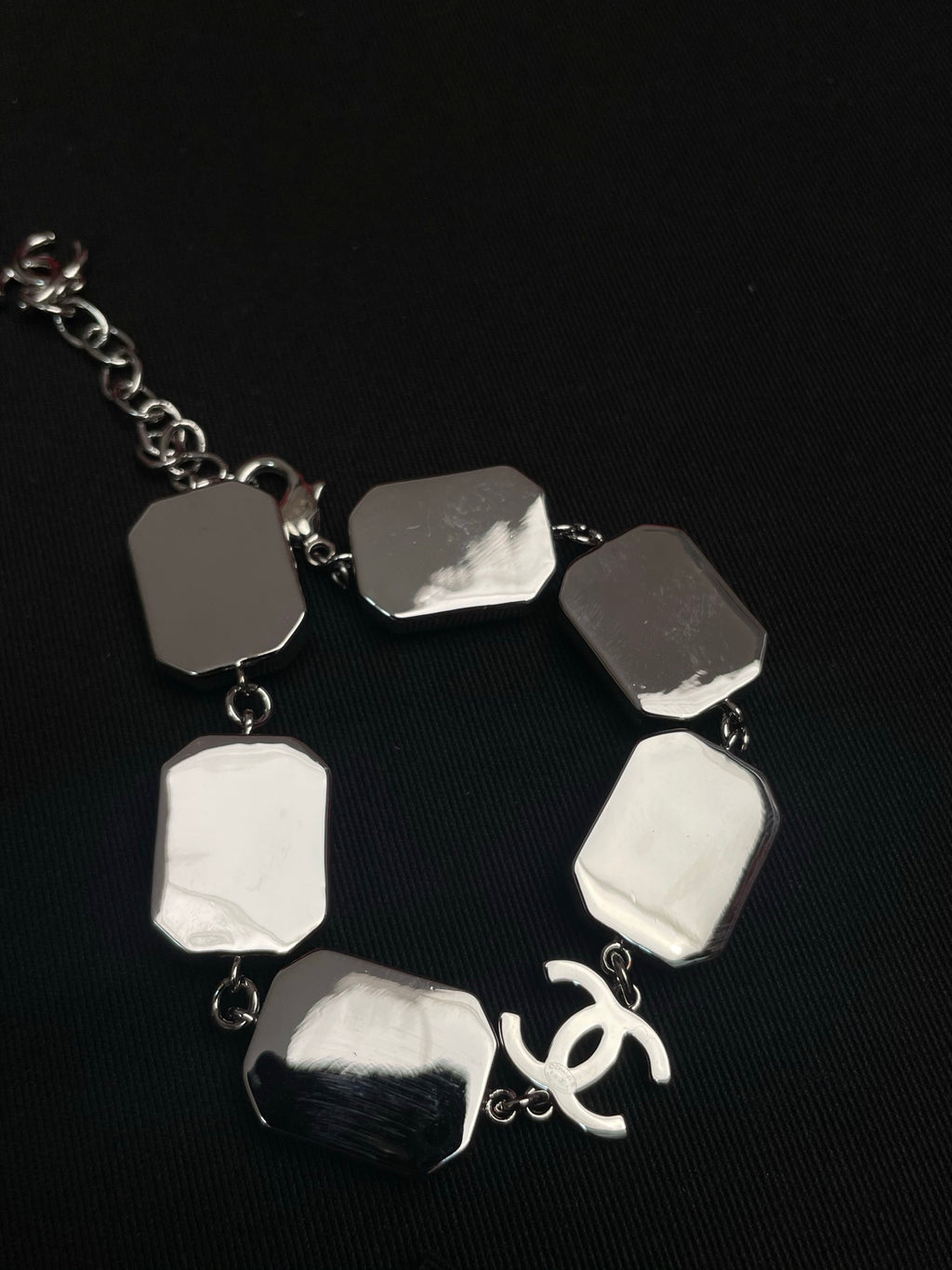 Stylish CC Geometric Square Transparent Resin Bracelet