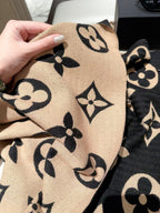 Stylish Four-Leaf Clover and Letter Pattern Scarf