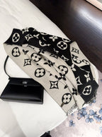 Stylish Four-Leaf Clover and Letter Pattern Scarf