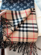 Stylish Four-Leaf Clover and Letter Pattern Scarf