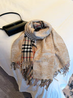 Stylish Scarf with CD Lettering and Landscape Motif