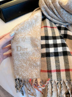 Stylish Scarf with CD Lettering and Landscape Motif