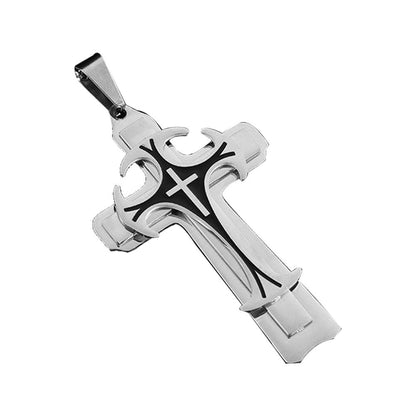 Titanium steel long necklace European and American domineering pattern