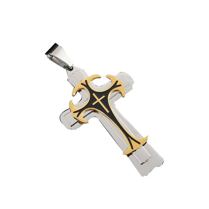 Titanium steel long necklace European and American domineering pattern