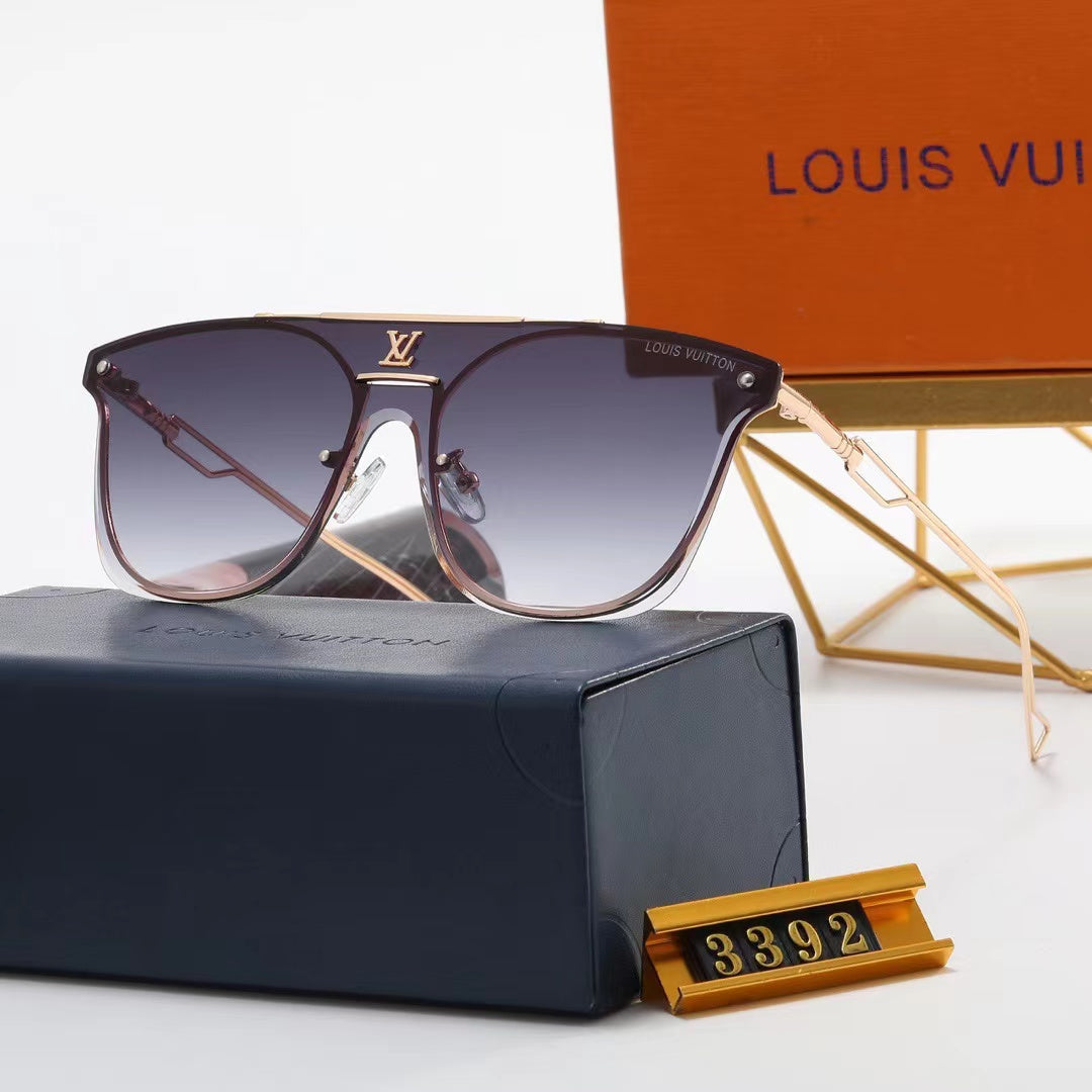 5-color fashionable four-leaf clover letter temple sunglasses