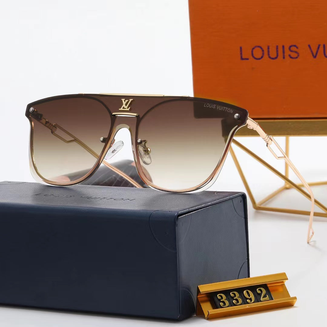 5-color fashionable four-leaf clover letter temple sunglasses