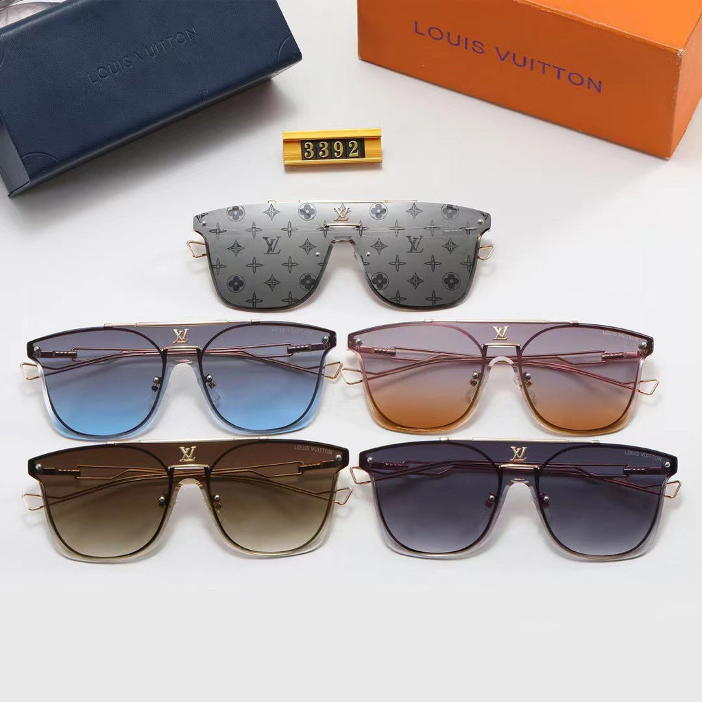 5-color fashionable four-leaf clover letter temple sunglasses