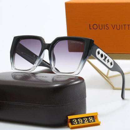 5-color fashion four-leaf clover letter temple sunglasses