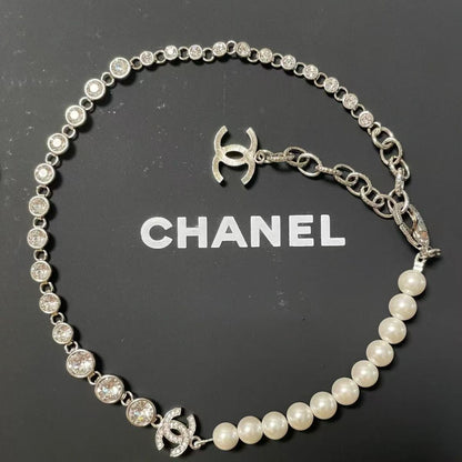 CC Rhinestone Pearl Necklace
