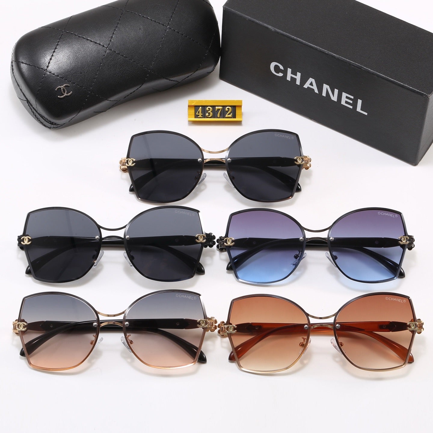 6-Color Stylish CC Letter Sunglasses