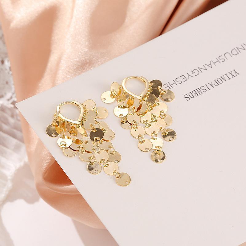 Drop-shaped Sequin Earrings Long Tassel Earrings