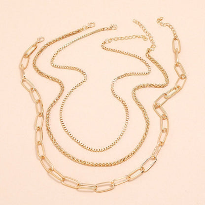 Hip Hop Punk Chain Necklace Set
