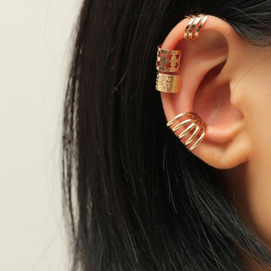 Creative Classic Hollow Five-pointed Star Arrow Ear Clip Set