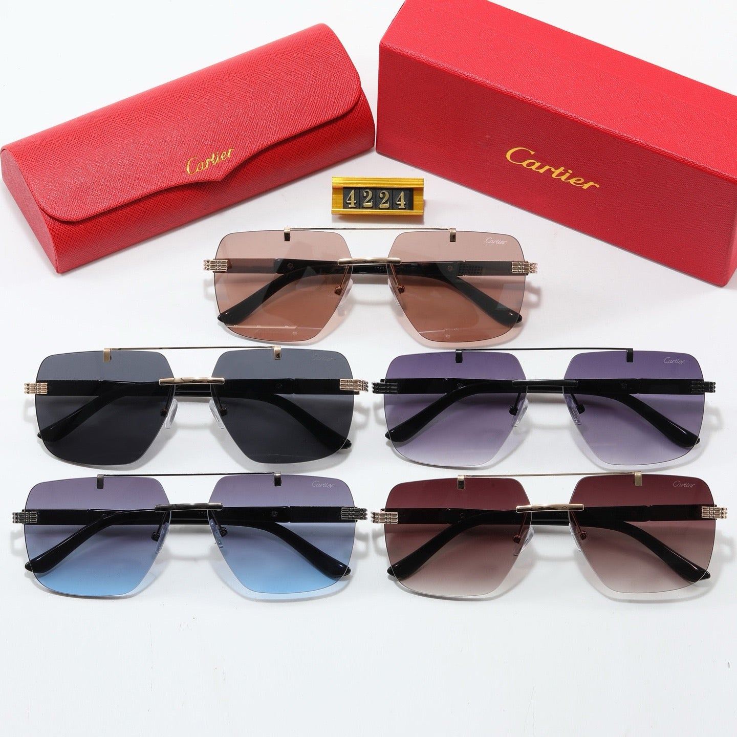 5-color fashion CAR letter sunglasses