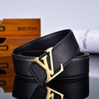 3 Colors Luxury New Letter Black Leather Belt