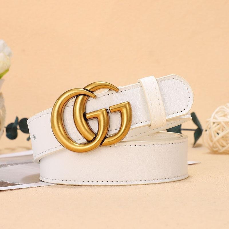 5 Colors Fashion Double G Letter Ladies Leather Belt
