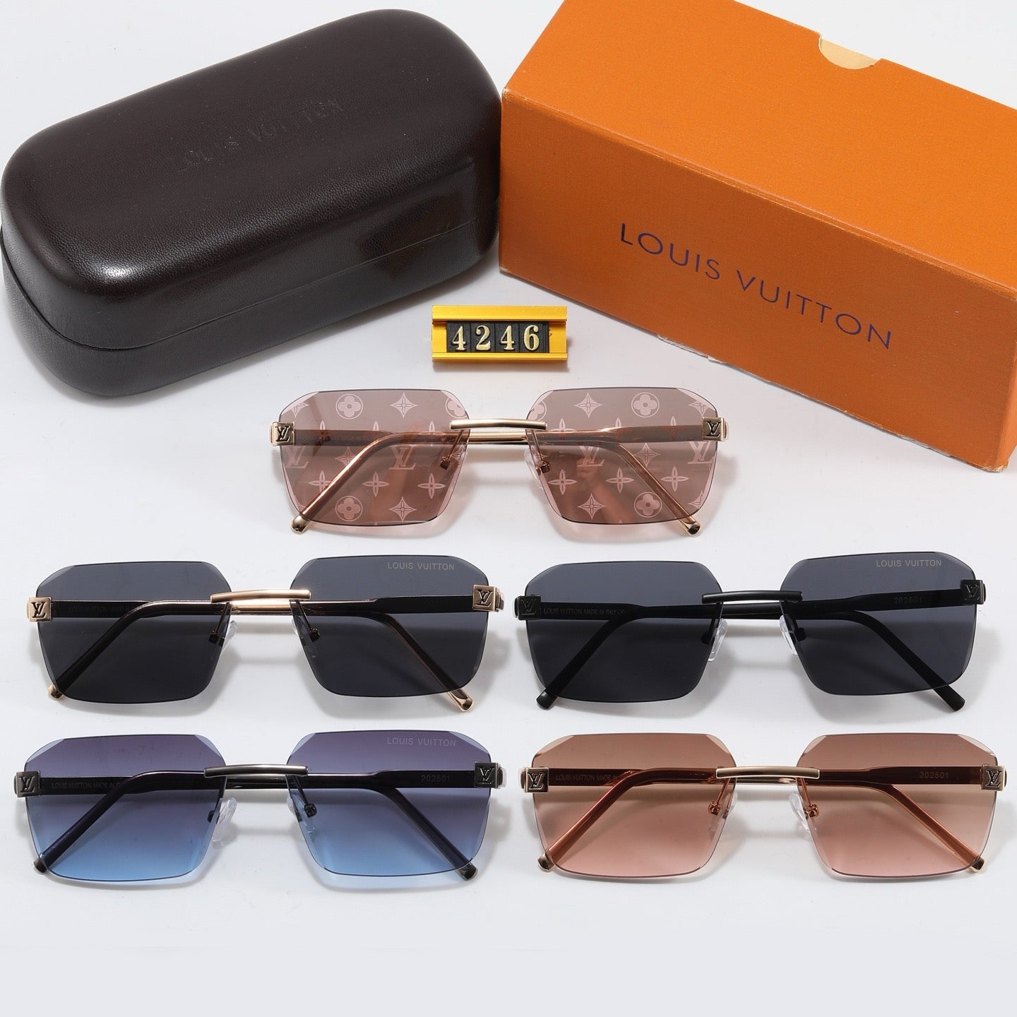 5-color fashionable four-leaf clover letter sunglasses