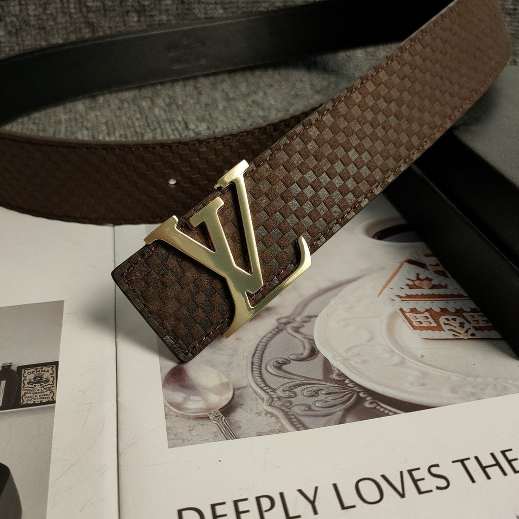 3 Colors Luxury Black Leather Belt